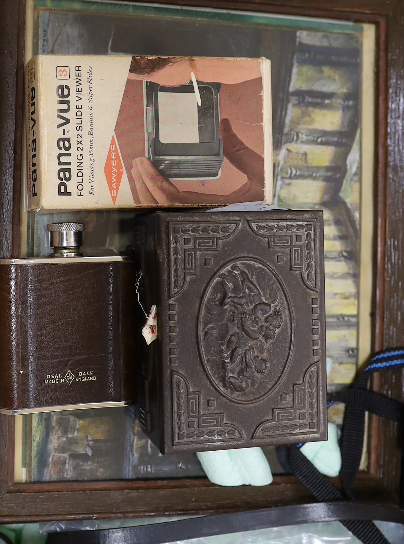 A quantity of mixed collectables including postcards, cameras, ceramics etc.